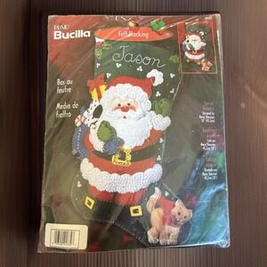 Bucilla SPECIAL DELIVERY‎ Santa Waving Animal Lover Christmas Felt  Kit 84593